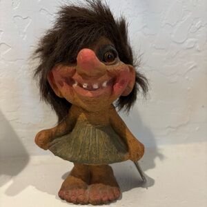 Vintage NyForm Troll #115 Troll Girl Handmade
Norway Reindeer Hair